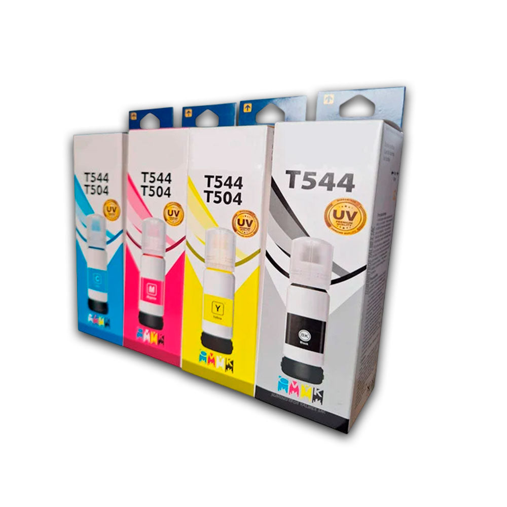 Kit de Tinta Epson T544, T504 Negro y colores 75ml L4260 Compatible