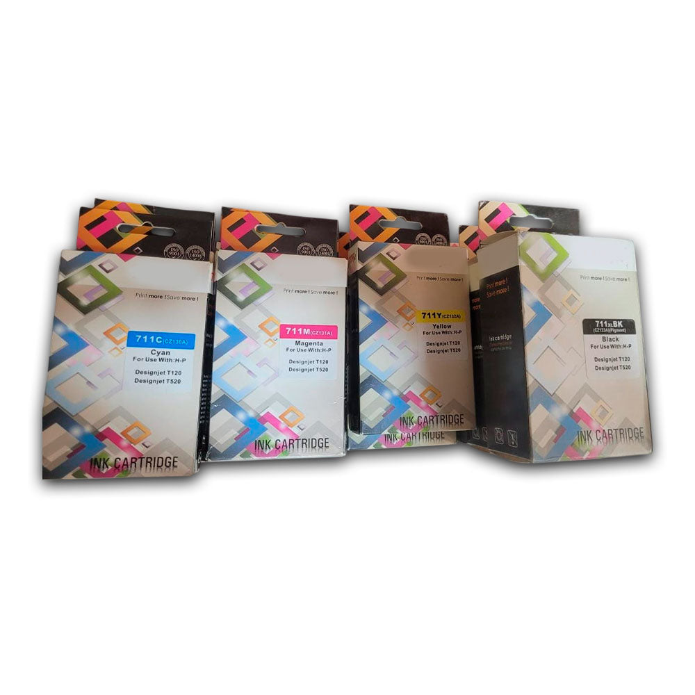 Kit Tinta HP 711xl Negro 38ml y color 29ml T120, T130 Compatible
