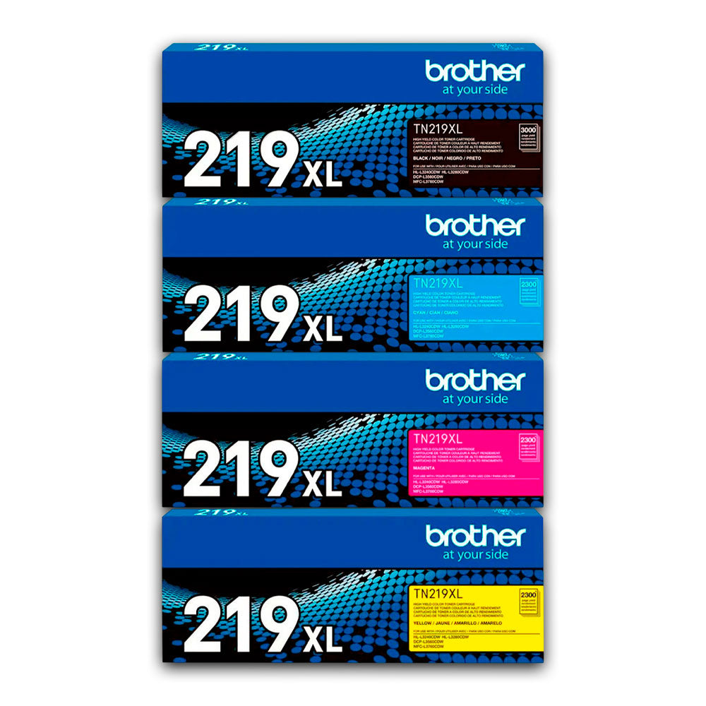 Kit de Toner Brother TN 219XL Negro y colores L3280Cdw Original