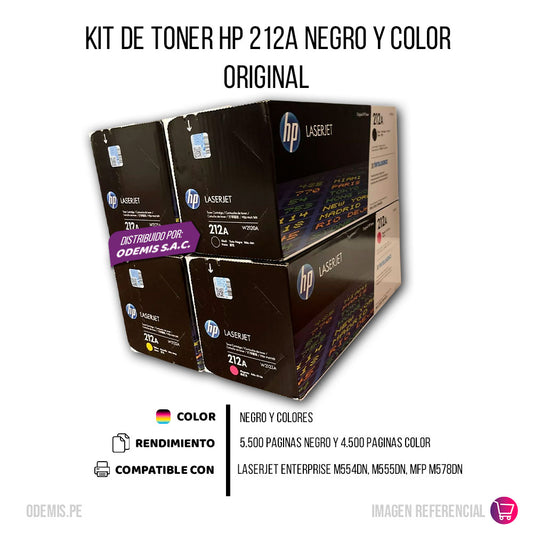 Kit de Toner HP 212A CYMK M578dn, M555dn, M554dn Original