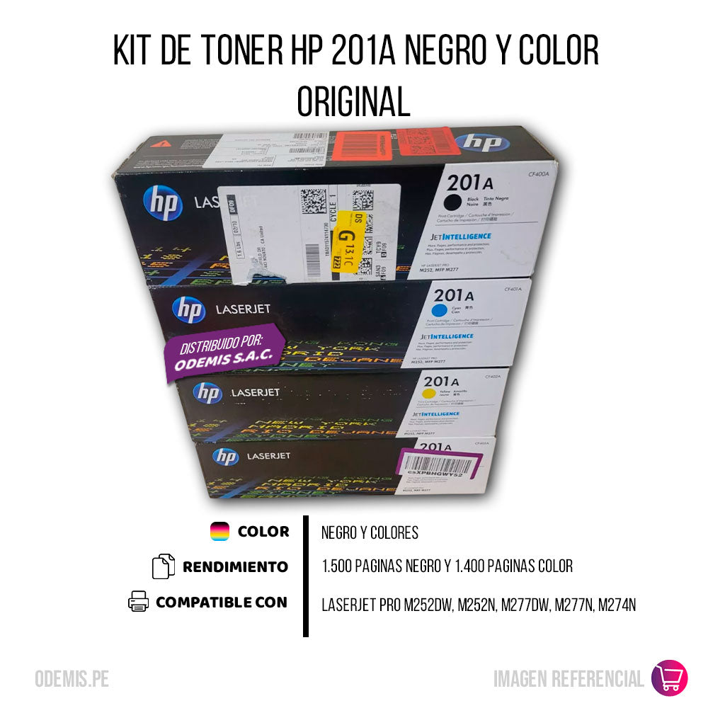 Kit de toner HP 201A CYMK M252n, M274n, M277dw Original