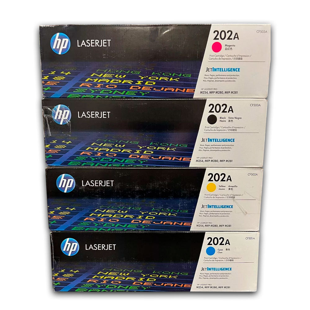 Kit de toner HP 202A CYMK M254dw, M281fdw, M280nw Original