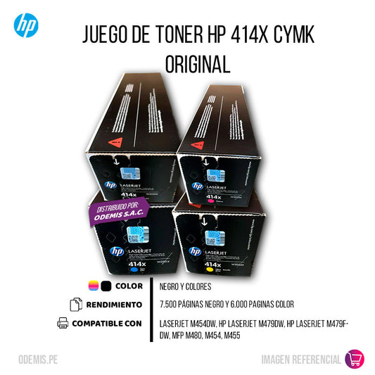 Kit de toner HP 414X CYMK M454dw, M479dw Original