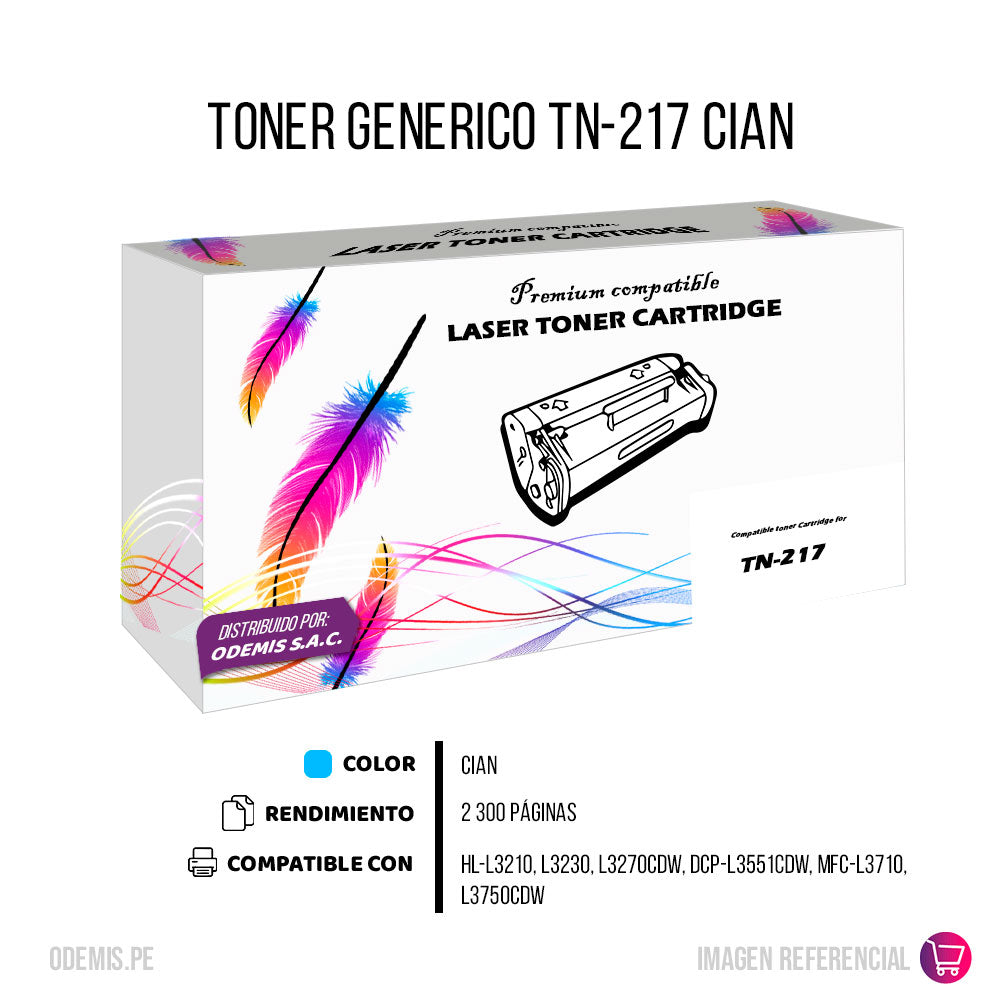 Toner Brother TN-217 Cian 2.3K Pág. Hl-L3210. L3230 Compatible