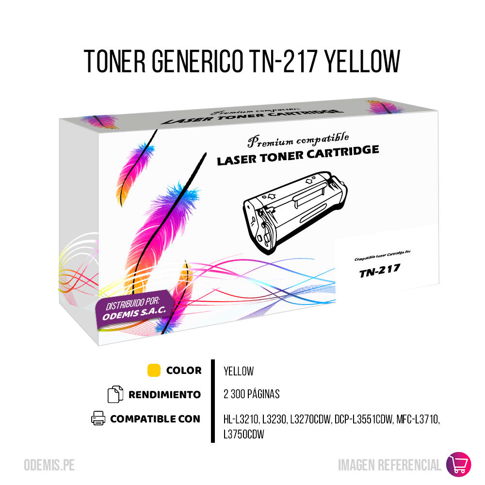 Toner Brother TN-217 Yellow 2.3K Pág. HL-L3210 Compatible