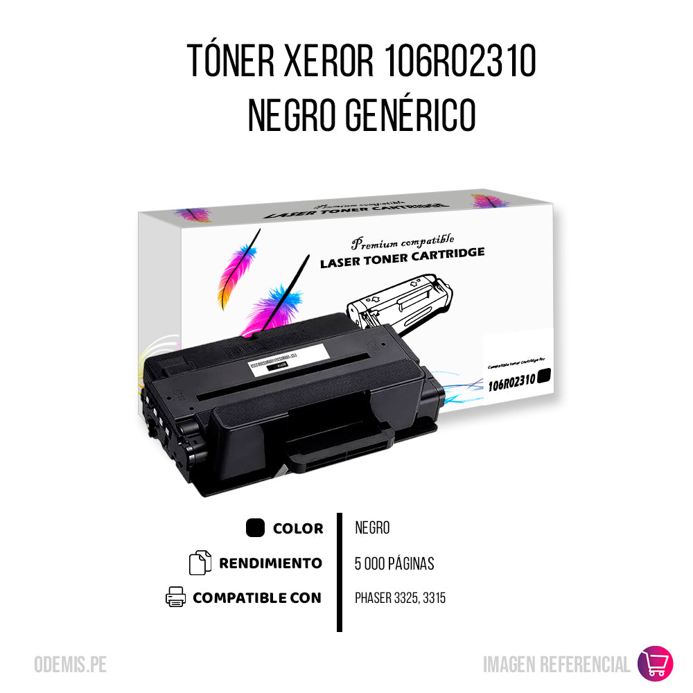 Toner Xerox 106R02310 Negro 5K Pág. WC 3315 Compatible