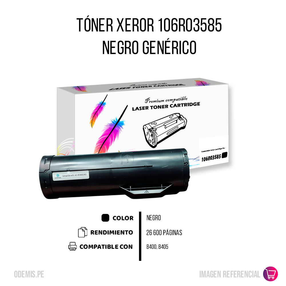 Toner Xerox 106R03585 Negro 24.6K Pág. B400. B405 Compatible