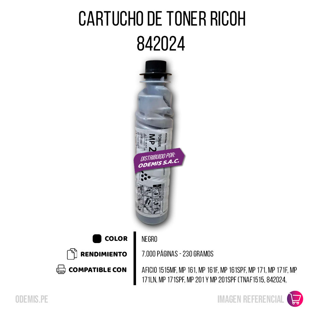 Toner Ricoh 842024 Negro 7K Pág. 1170D. 1270D Compatible