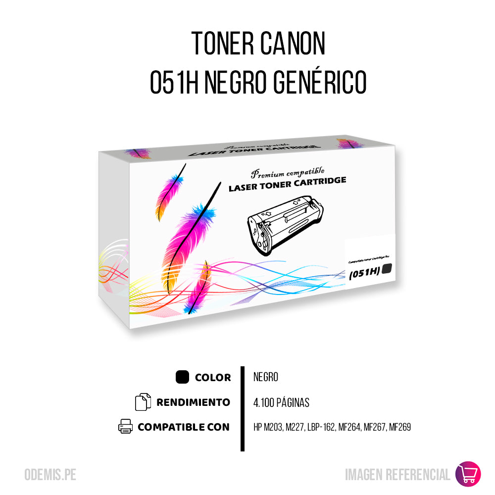 Toner Canon 051H Negro 4,1K Pág. MF264dw Compatible