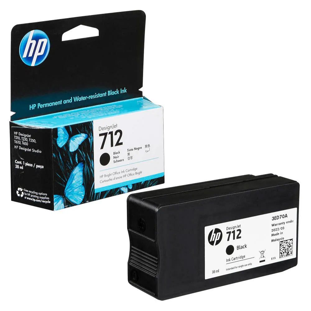 Tinta Hp 712A Negro 3ED71A 80ml T650, T250 Original