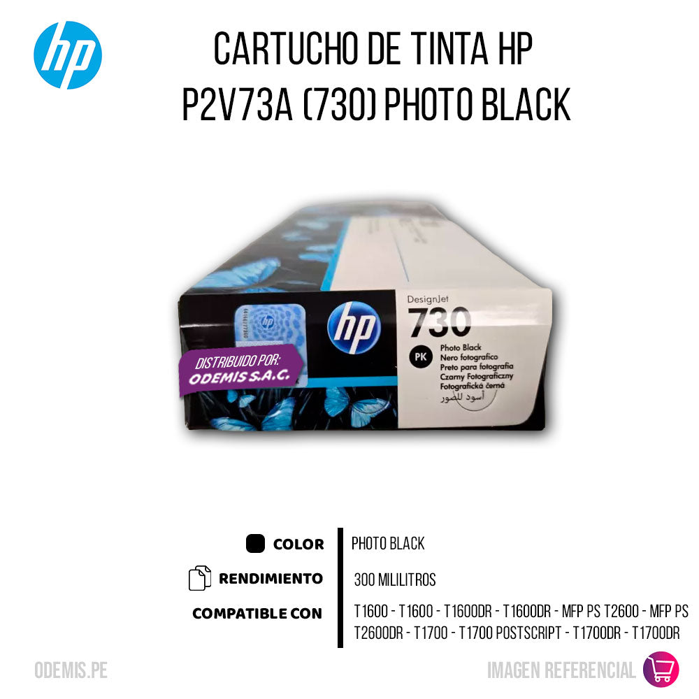 Tinta HP 730 Black P2V73A 300ml T1600, T1600dr Original