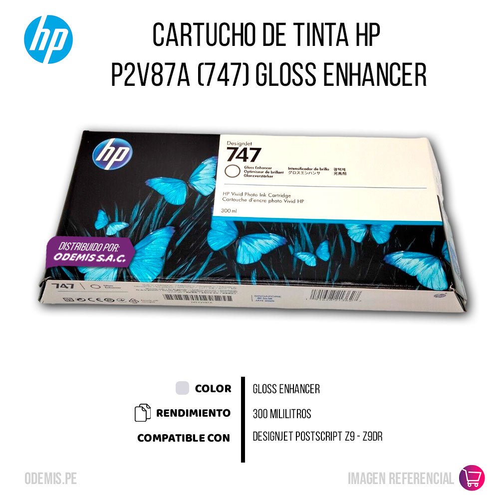 Tinta HP 747 Gloss Enhancer P2V87A 300ml Z9, Z9DR Original