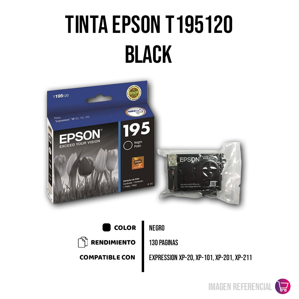 Tinta Epson T195120 Negro 130 Pág. XP-101, XP-201 Original