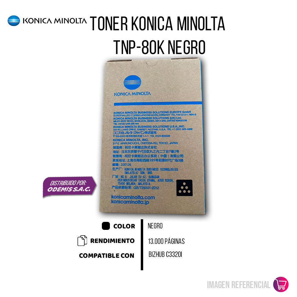 Toner Konica Minolta TNP80K Cian 13.5K Pág. C3320i Original