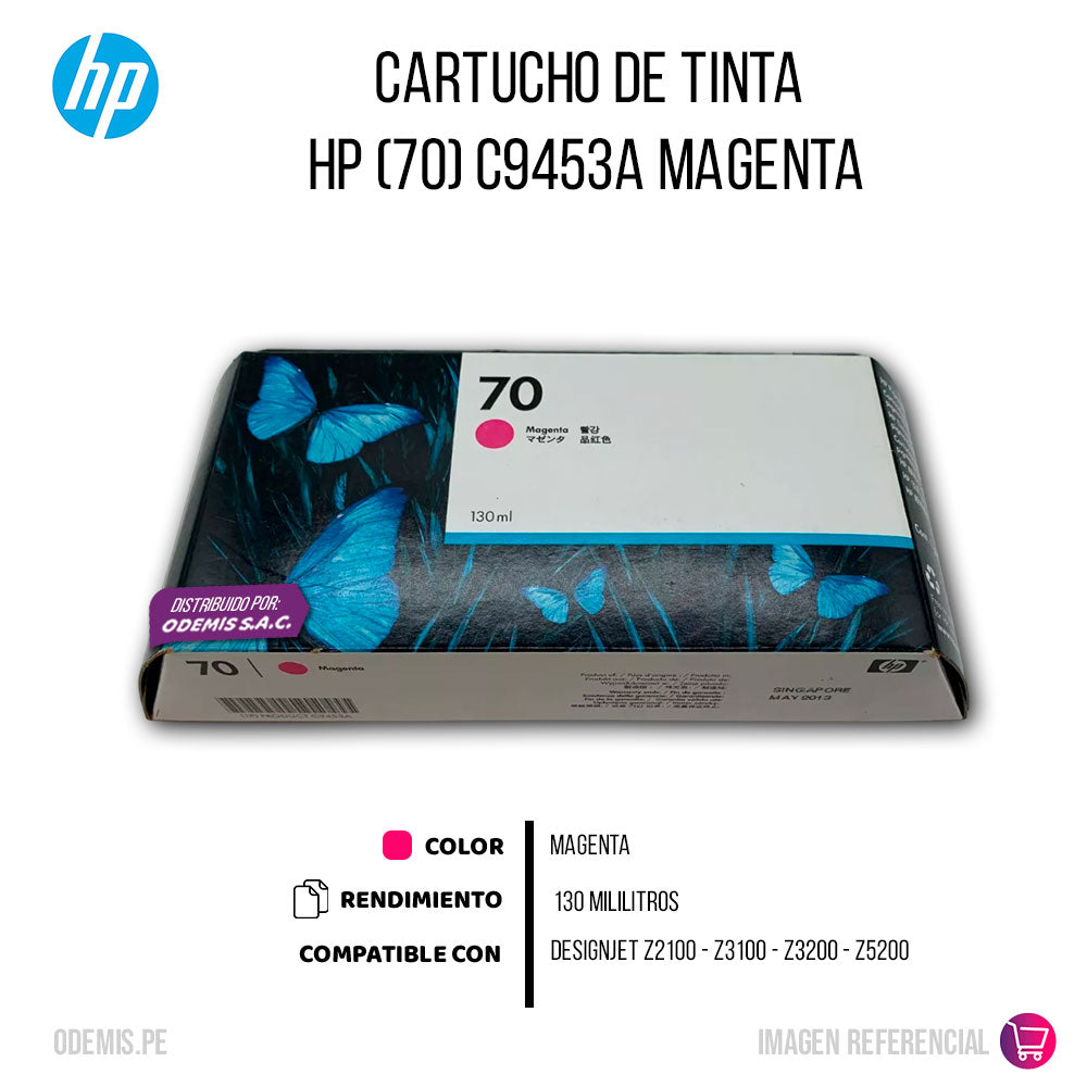 Tinta HP 70 Magenta C9453A 130ML Z2100, Z3100 Original