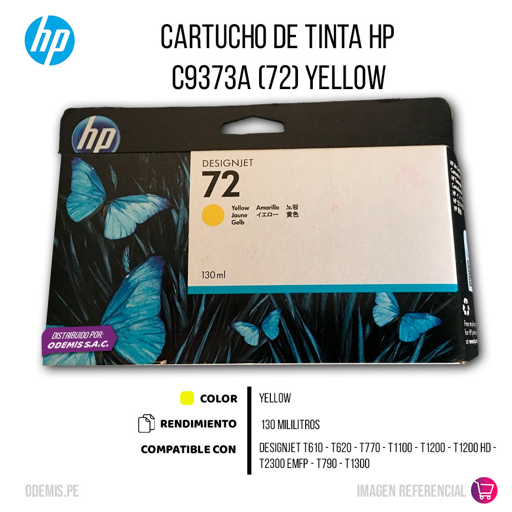 Tinta HP 72 Yellow C9373A 130ml T610, T620 Original