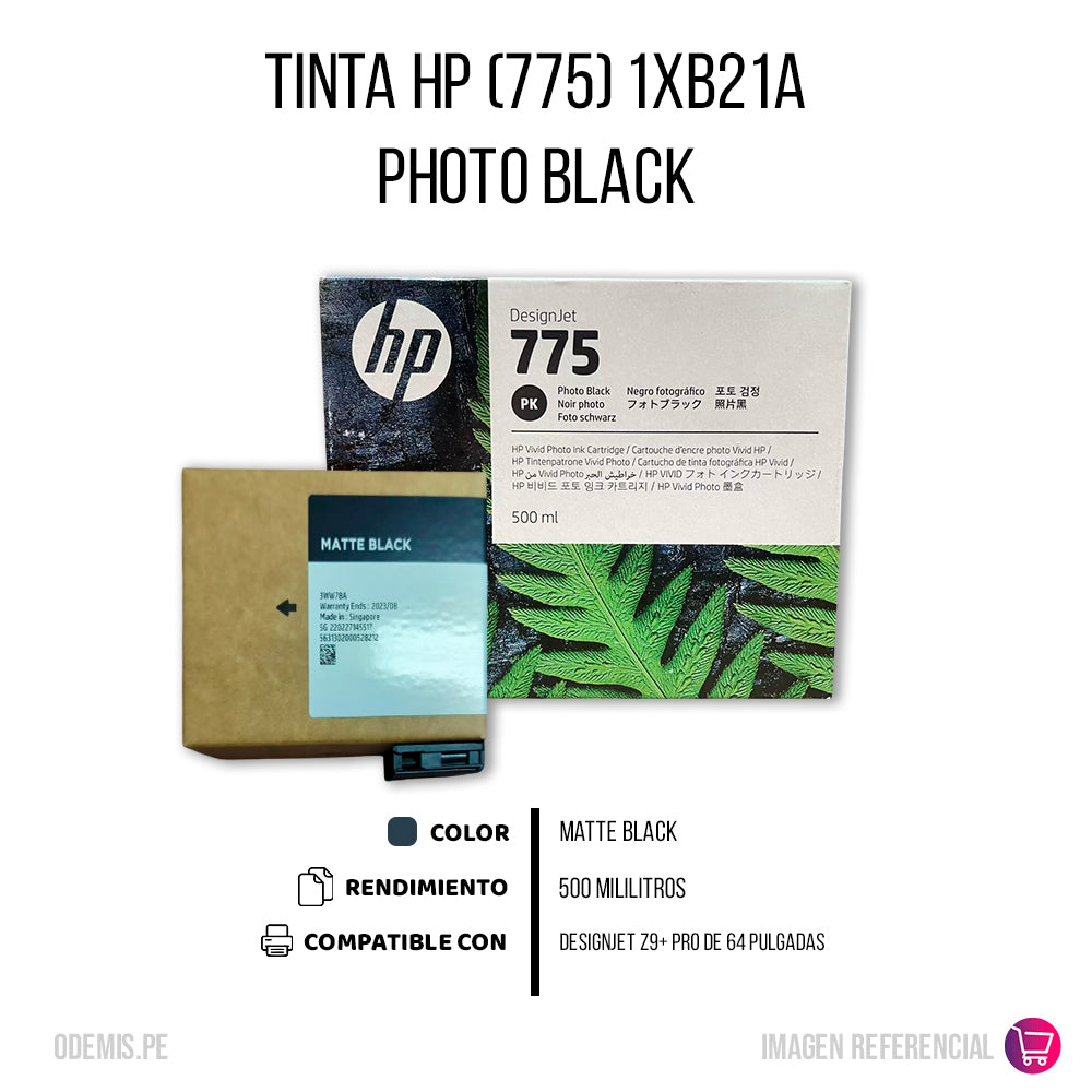 Tinta HP 775 Photo Black 1XB21A 500ml Z9+ Pro Original