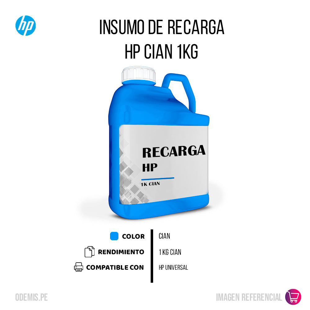 Recarga de Toner HP Cian 1 Kilo Compatible