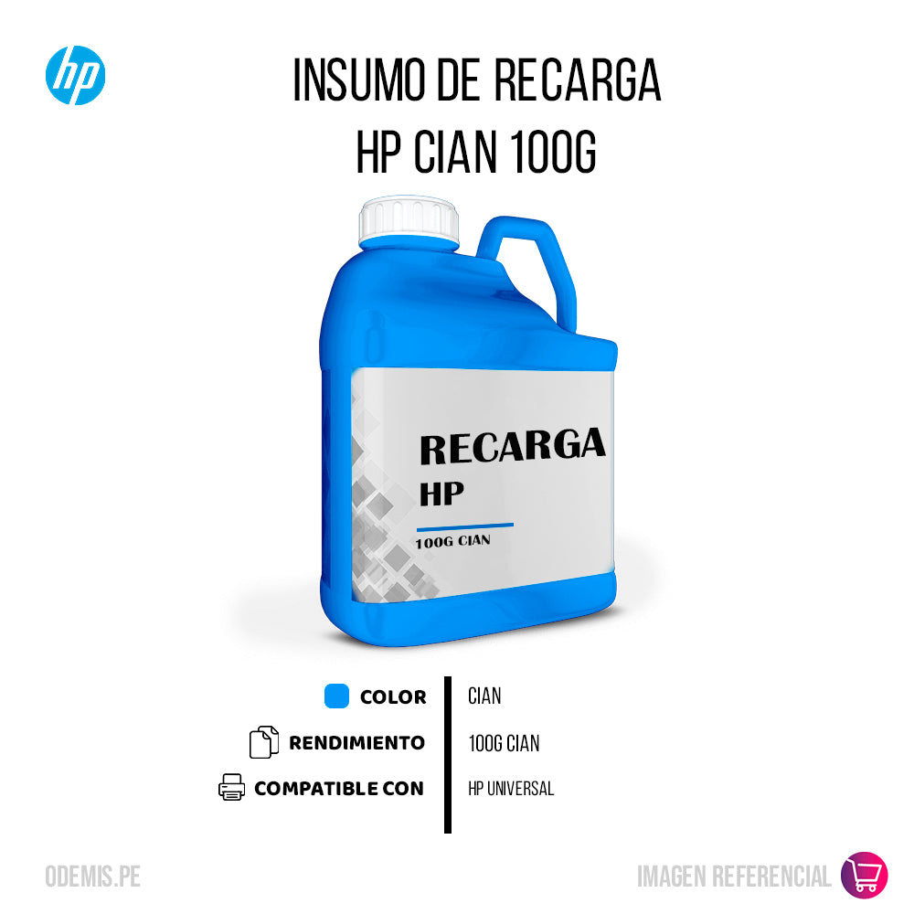 Recarga de Toner HP Cian 100g Compatible