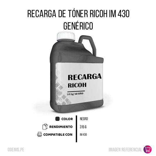 Recarga de Toner Ricoh IM 430 Negro 315g Compatible