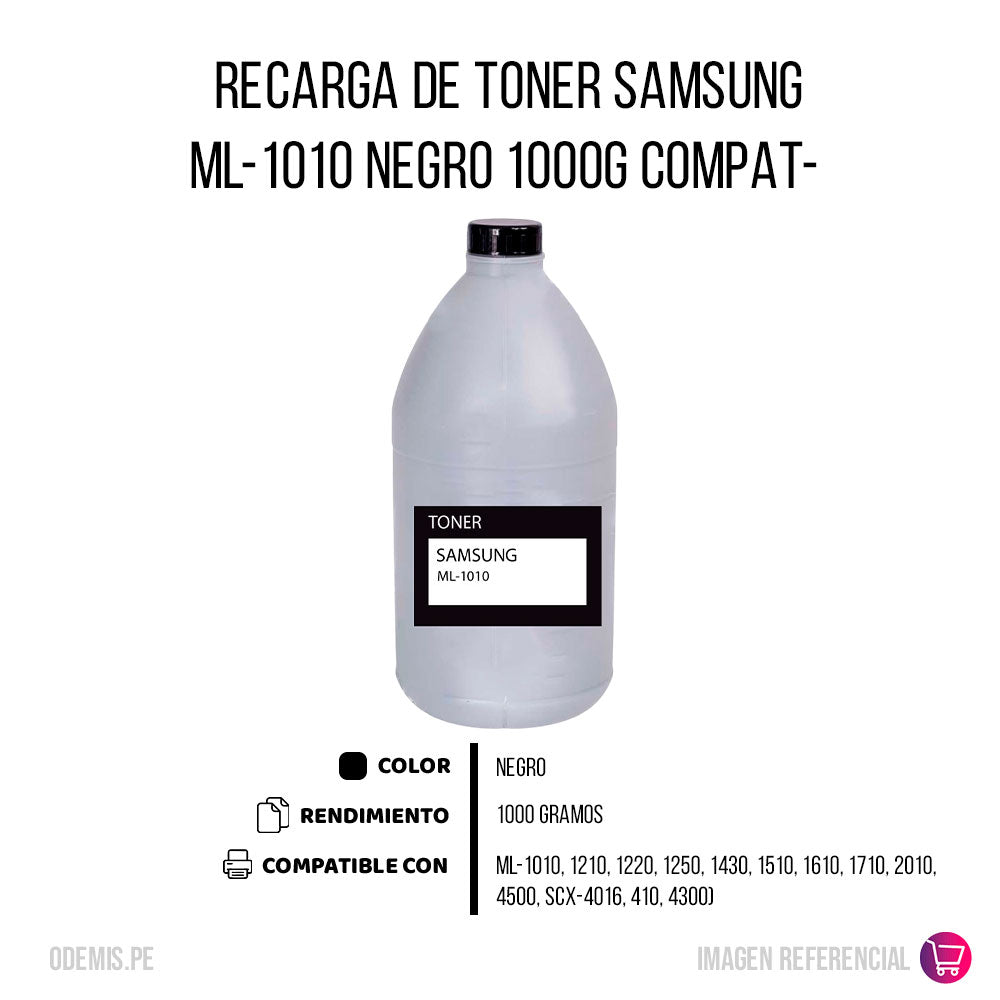 Recarga de Toner Samsung ML-1010 Negro 1000g Compatible