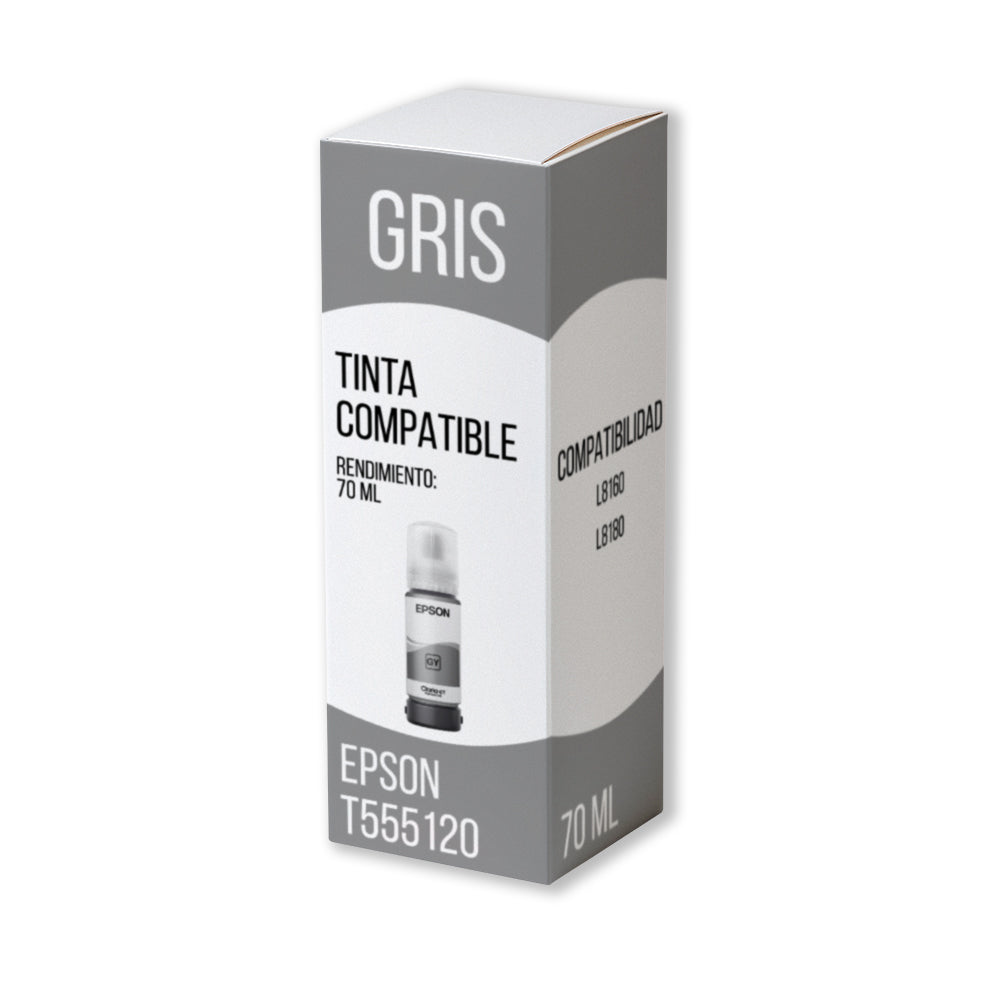 Tinta Epson T555520 Gris 70 ml L8160, L8180 Compatible