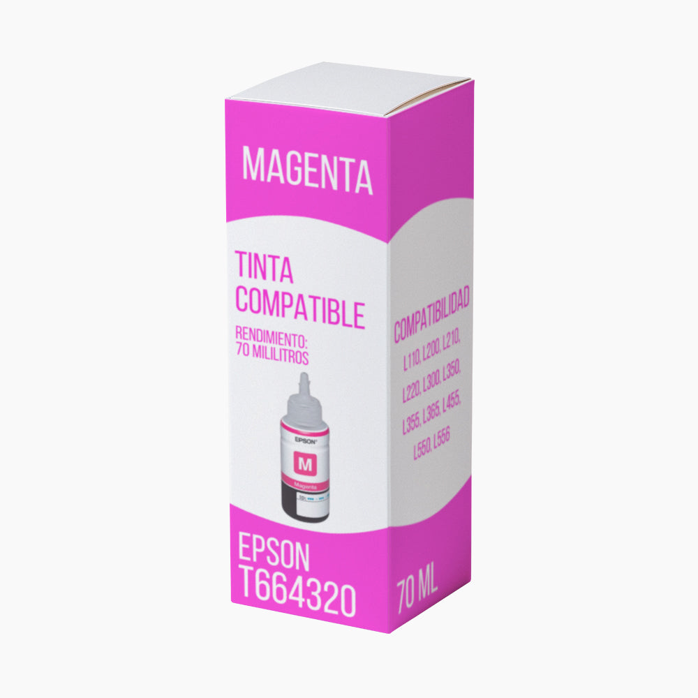 Tinta Epson T664320 Magenta 70 ml L110, L200 Compatible