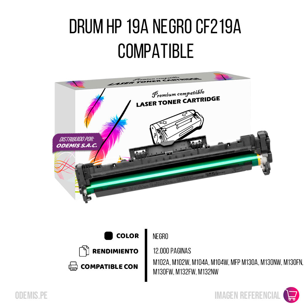 Drum HP 19A Negro CF219A 12.000 Pág. M102a, M102w Compatible