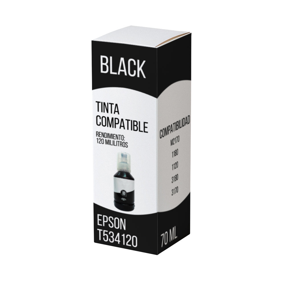Tinta Epson T534120 Negro 120ml M1120, M1180 Compatible