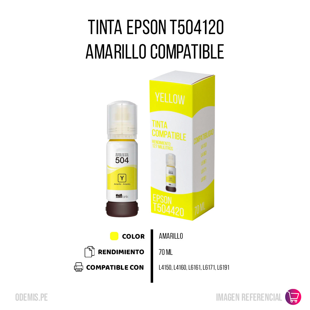 Tinta Epson T504420 Yellow 70ml L4150, L4160 Compatible