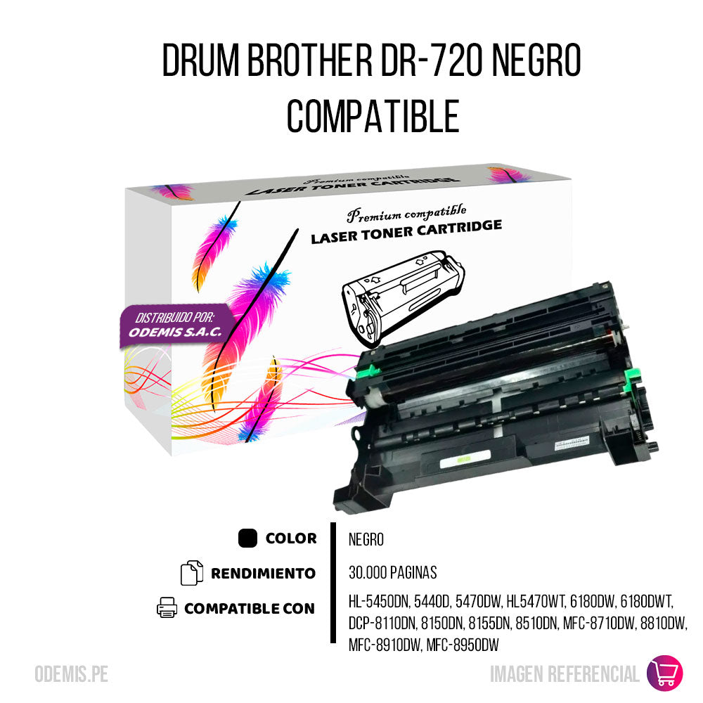 Drum Brother DR-720 Negro 30.000 Pág. MFC8950DW Compatible