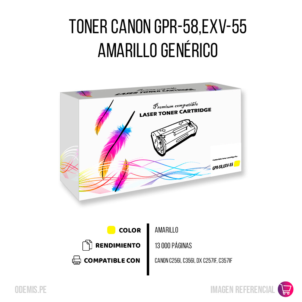 Toner Canon GPR-58, EXV-55 Yellow 227gr. C256i Compatible