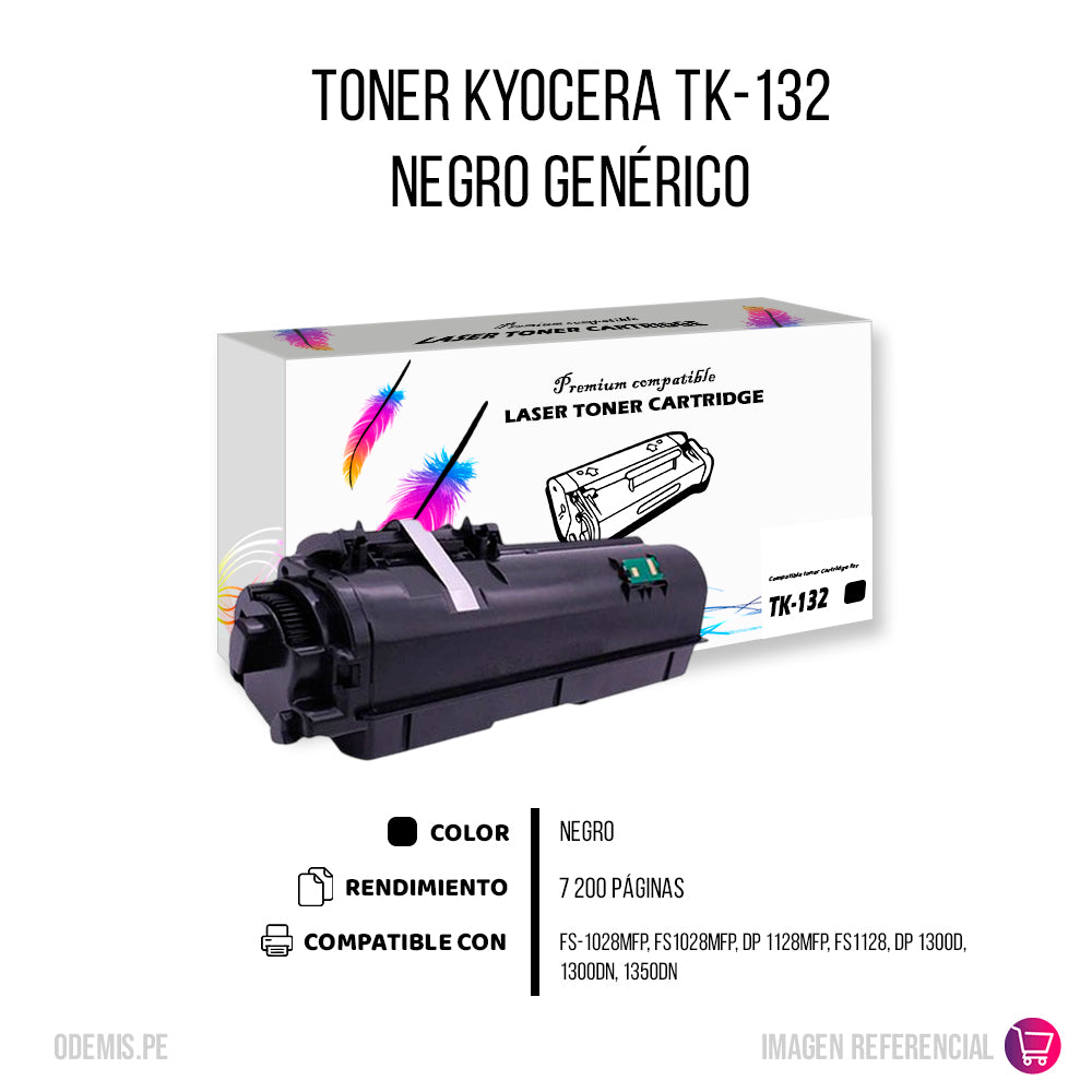 Toner Kyocera TK-132 Negro 7.2K Pág. FS-1300 Compatible