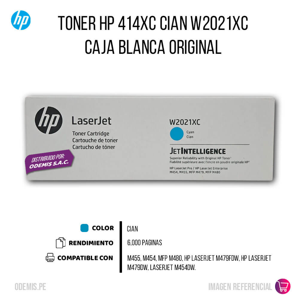 Toner HP 414XC W2021XC Cian M454, M455, M479, M480 6.000 pag