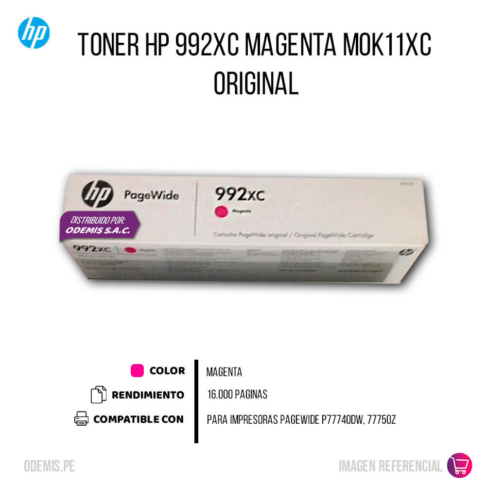 Tinta HP 992XC M0K11XC Magenta P77740Dw, 77750Z 16,000 pag