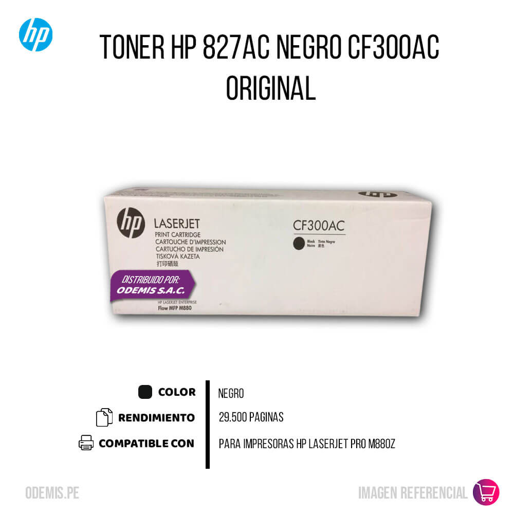 Toner HP 827AC CF300AC Negro Pro M880z, M880z 29,500 pag
