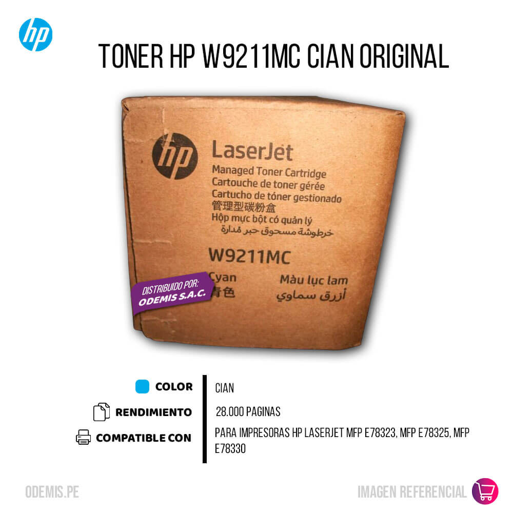 Toner Hp W9211MC Cyan E78323, E78325, E78330 28,000 pag