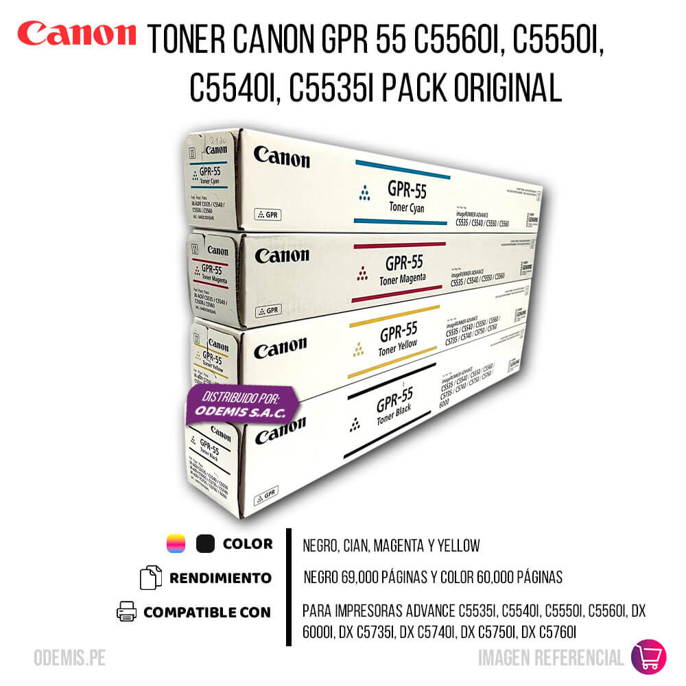 Toner Canon GPR 55 C5560i, C5550i, C5540i, C5535i Pack Original