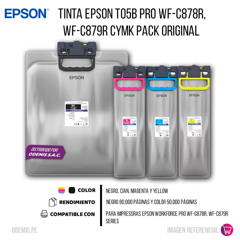 Tinta Epson T05B Pro WF-C878R, WF-C879R CYMK Pack Original