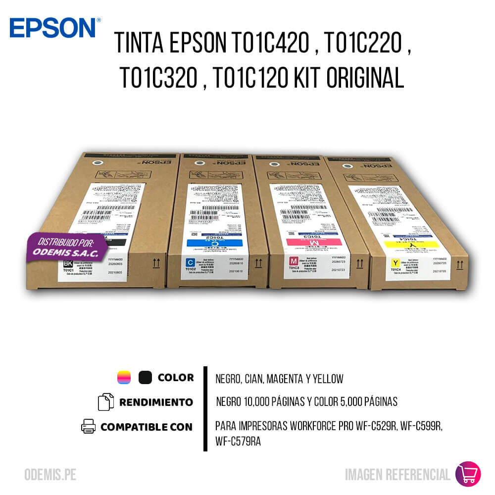 Tinta Epson T01C420 , T01C220 , T01C320 , T01C120 Kit Original