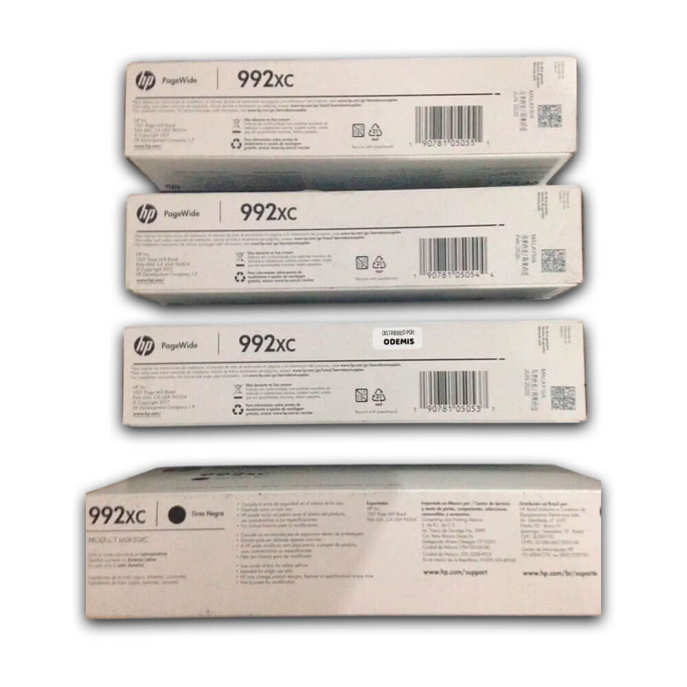 Tinta Hp 992XC Pagewide P77740Dw, 77750Z CYMK Kit Original