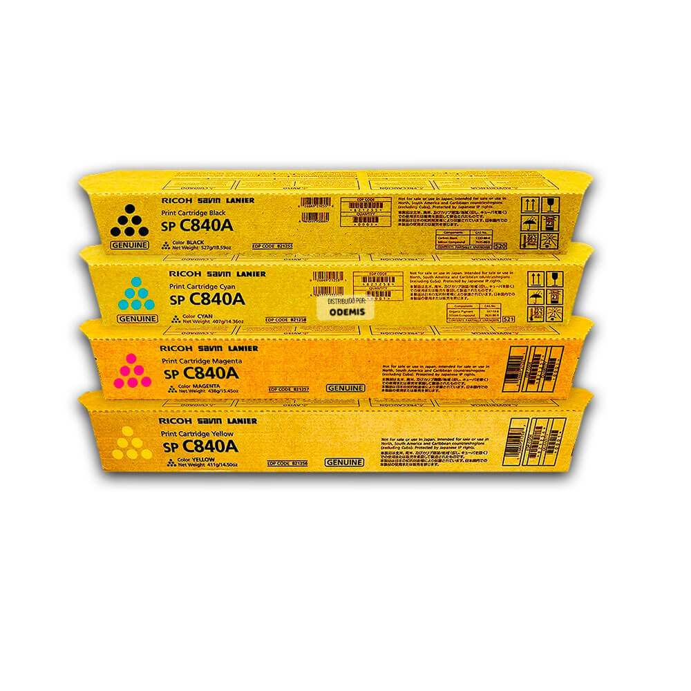 Toner Ricoh SP C840A, SP C842A CYMK Original Pack Completo