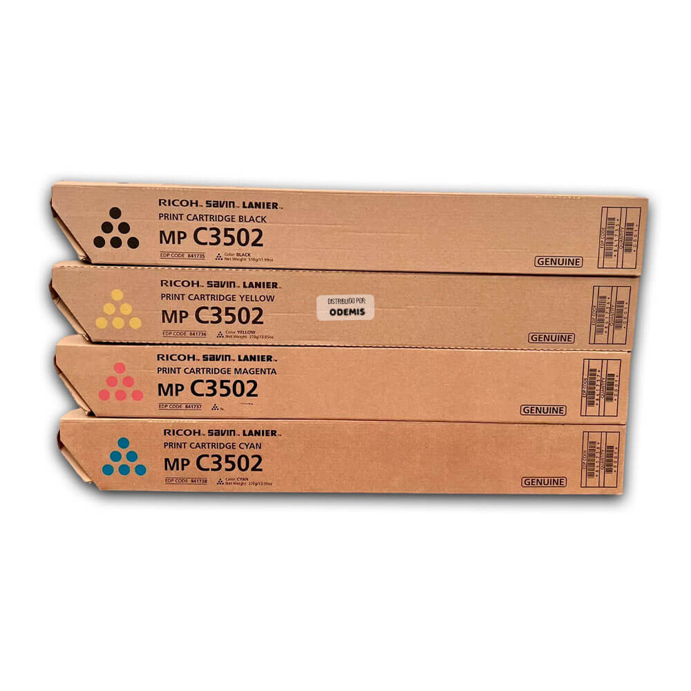 Toner Ricoh MP C3502, MP C3003, Pack Completo Original