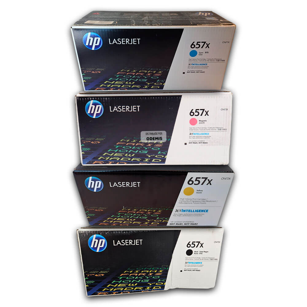 Toner HP 657X LaserJet M681, M682 CYMK Pack Completo Original