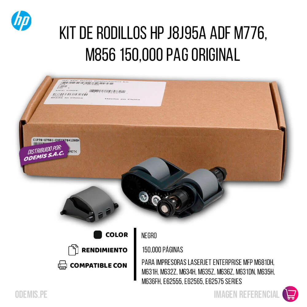 Kit De Rodillos Hp J8J95A ADF M776, M856 150,000 Pag Original