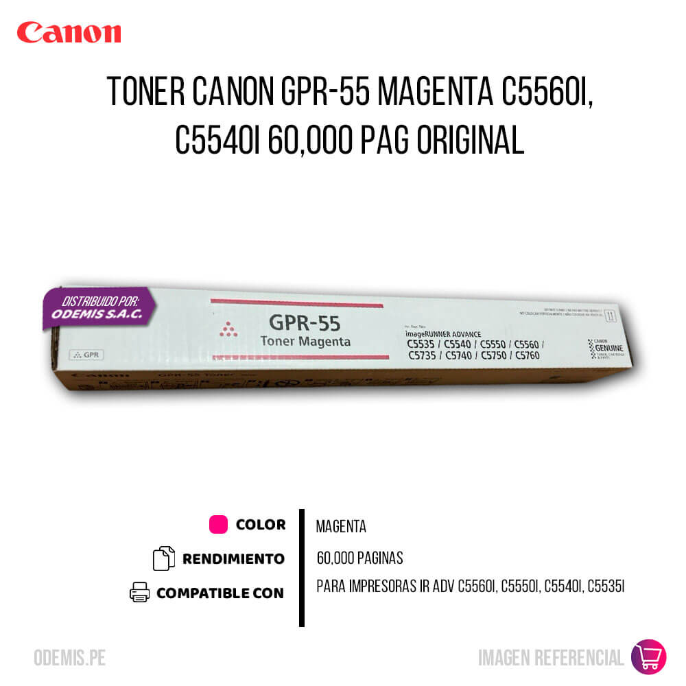 Toner Canon GPR-55 Magenta C5560i, C5540i 60,000 Pag Original