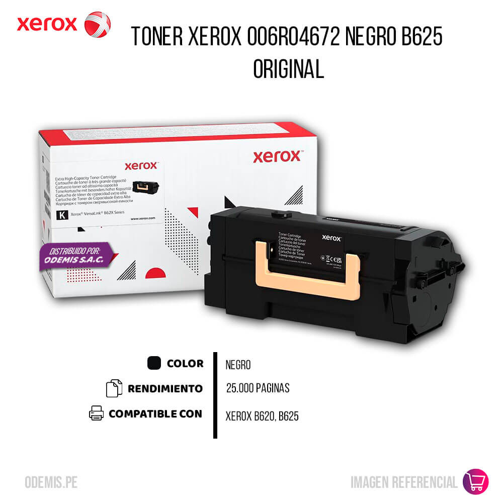 Toner Xerox 006R04672 Negro B620, B625 25.000 Pág Original