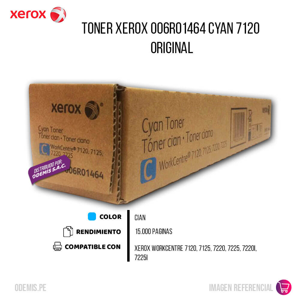Toner Xerox 006R01464 Cyan 7120, 7125, 7220, 7225 15,000 pág