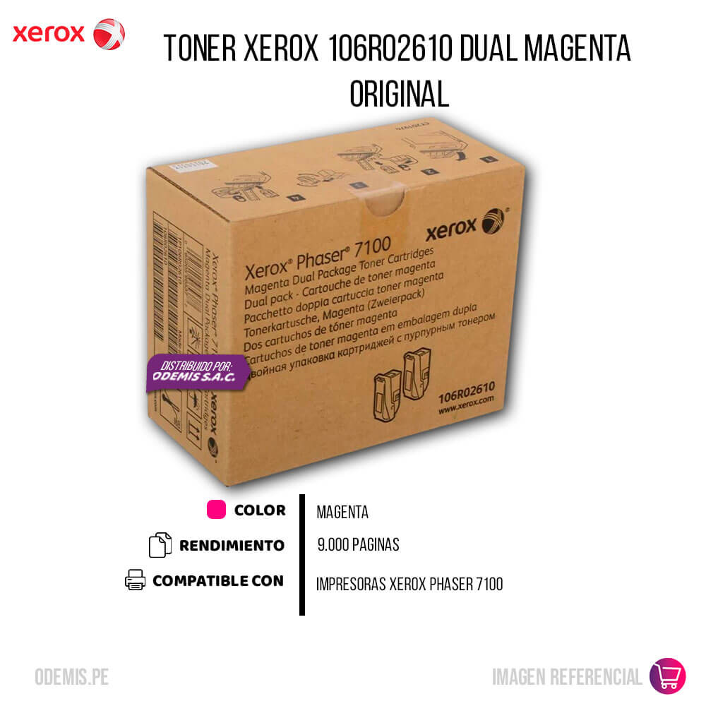Toner Xerox 106R02610 Dual Magenta PH 7100 9,000 pag