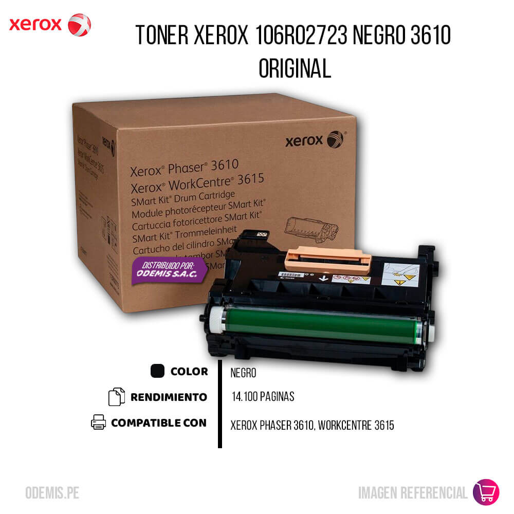 Toner Xerox 106R02723 Negro PH 3610, WC 3615 14,100 pag